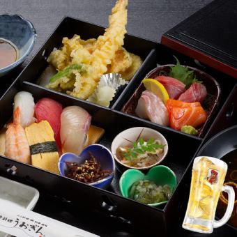 Shokado bento [regular sushi] with all-you-can-drink