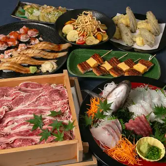 【絢爛】飲み放題付き！特別価格５９９０円「国産牛蒸篭蒸」コース※2h飲放題（90分L.O.）