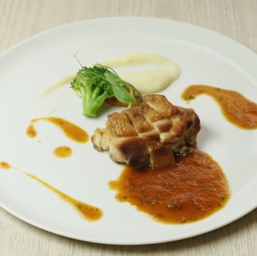 【肉類午餐】播州百日雞腿肉配獵人醬烤製