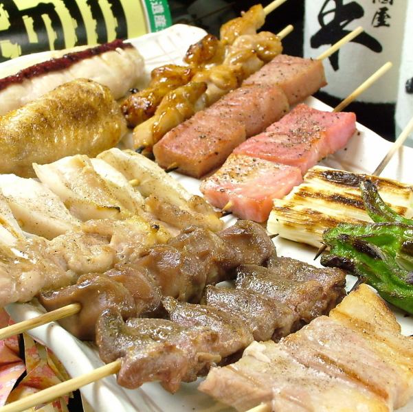 【本格焼鳥おでん食べ放題付】野菜巻も食放題に！150分焼鳥40種[食放]+おでん[食放]+[飲放]