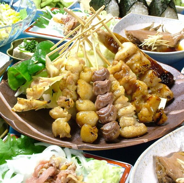 大人気！本格焼鳥[食放]&7品[コース]+平日150分[飲放]4700円⇒女性4300円