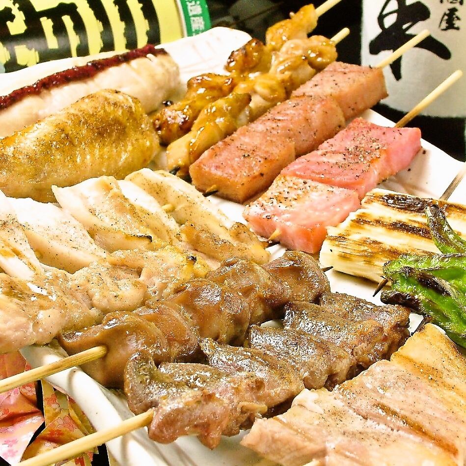 本格焼鳥食放付きコース7品+[飲放]がナント…♀3500円♂4000円！