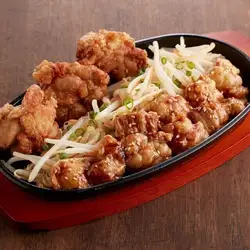 Miso-marinated offal (100g) and fried chicken (100g)