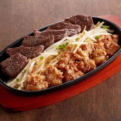 Miso-marinated offal (100g) and skirt steak (80g)