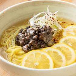 Charcoal-grilled chicken and salted lemon ramen with local chicken stock