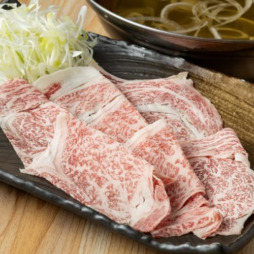 Miyazaki beef rib roast with green onion shabu-shabu