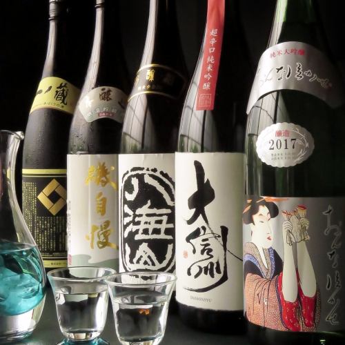A wide variety of shochu and sake