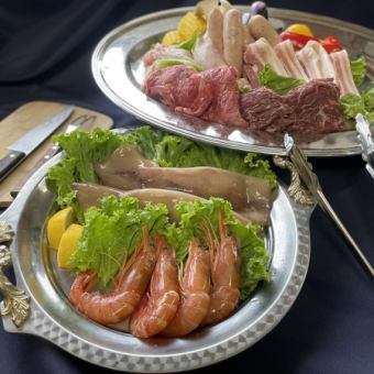【평일】BBQ2.5시간제《5280엔》◆빈손으로 BBQ!고기나 해산물을 만끽 플랜♪