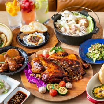 [All-you-can-eat and drink 110 kinds of food] Including roast chicken in magic pot! All-you-can-eat and drink Masu-chiki All-star 4,048 yen