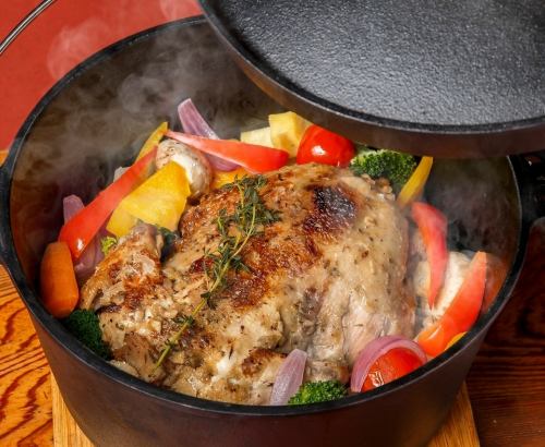 1 roast chicken in a magic pot