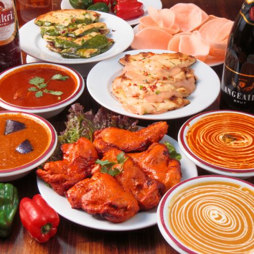 All-you-can-eat course of our famous naan and other carefully selected dishes from 4,980 yen. A luxurious course with all-you-can-drink of 50 types of drinks!