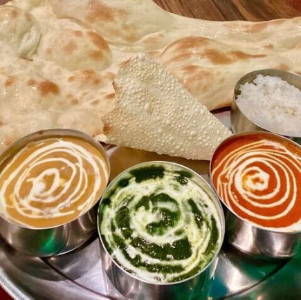 1カレーセット【お好きなカレー1種・ナンまたはカレー・豊富なソフトドリンク付！！】