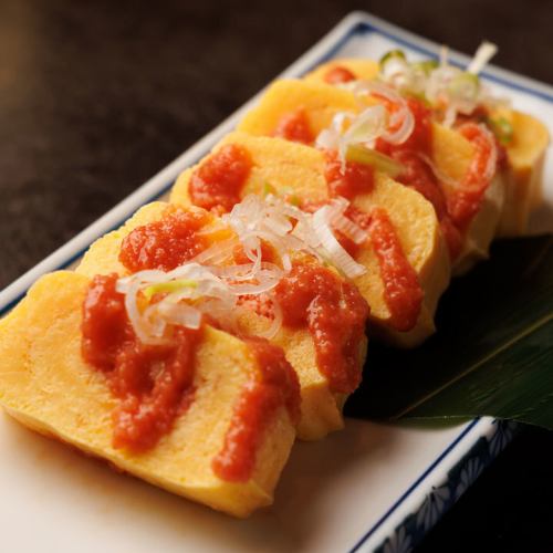 Rolled egg with mentaiko sauce