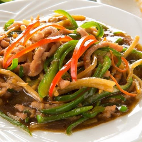 Stir-fried beef oyster sauce / stir-fried beef and peppers