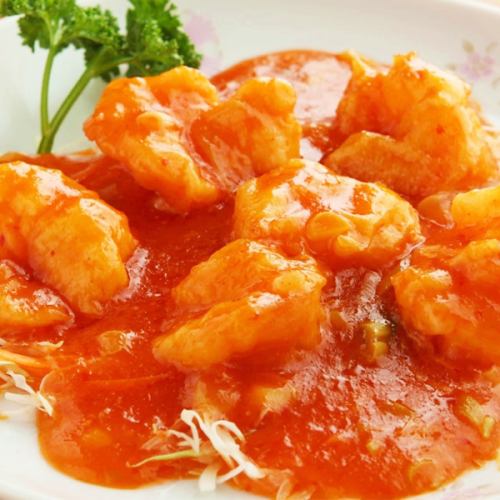 Shrimp chili sauce / shrimp with mayonnaise