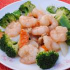 Stir-fried shrimp and broccoli / stir-fried shrimp and egg