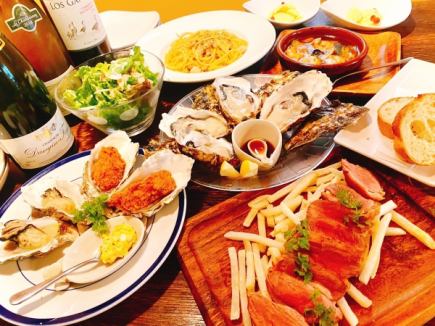 ≪飲み放題セット≫生牡蠣やアヒージョ、人気メニューをちりばめた《アレグリア》6250円→5980円