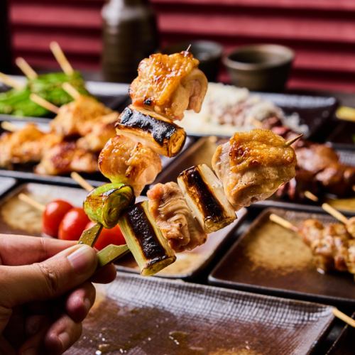 Authentic charcoal grilled yakitori