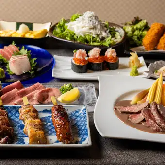 【豪華宴会6500円コース】厳選炭火焼と割烹料理12品♪2H制飲み放題付き