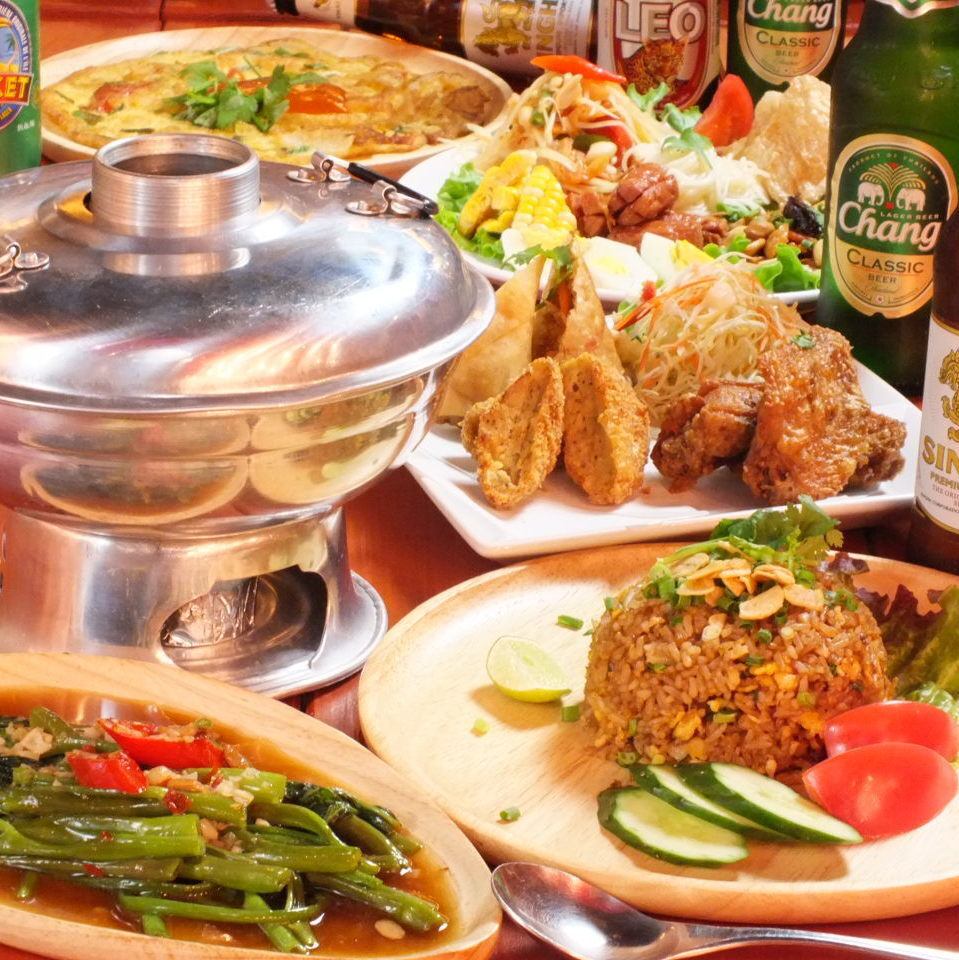 Weekday only♪ 30 types of all-you-can-drink for 120 minutes for 1,500 yen★ Authentic Thai food for a girls' get-together♪