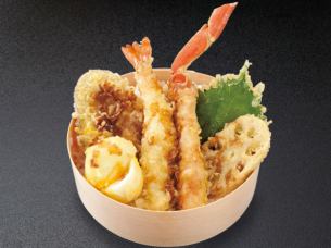 Crab and shrimp tempura rice bowl
