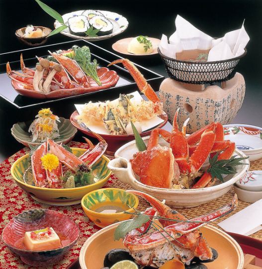 【全10品】片身茹でやお造り、お寿司等のズワイかにを惜しみなく堪能できる♪　　『花みやび』　11000円