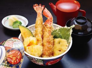 Crab shrimp tempura bowl