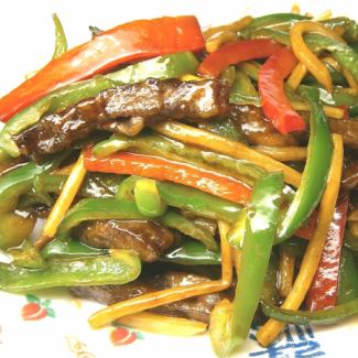 Green pepper meat string chinjao sirloin