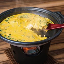 Highly recommended! Boiled whitebait and omelet