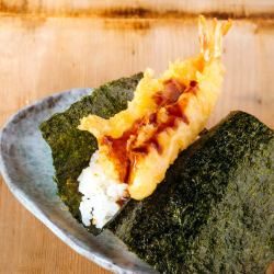 Shrimp tempura musubi