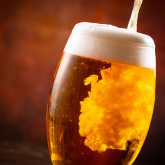 宴会プランにプラス500円で飲み放題をプレミアムに