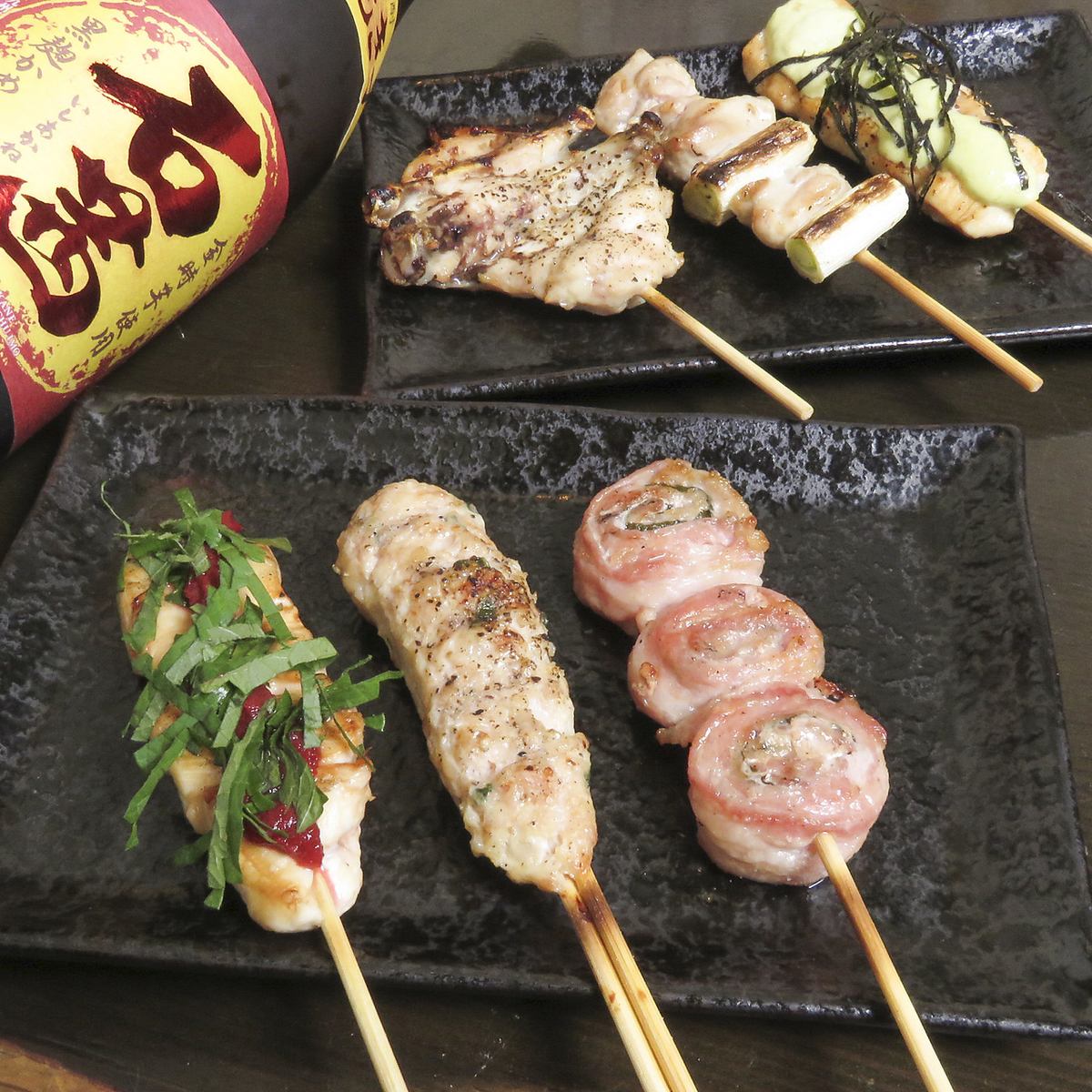 焼き鳥の名店★備長炭火焼き鳥を生ビールでグイッと！飲み放題◎