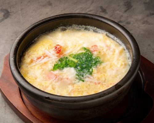 Crab and salmon roe porridge