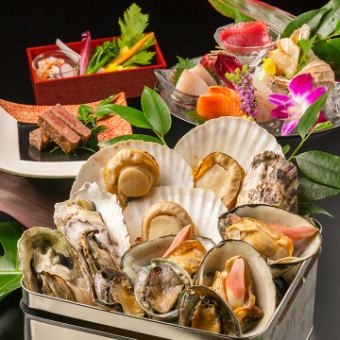 【北海道食材を楽しむ】六根海鮮アワビ付ガンガン宴席全7品11,000円⇒10,000円120分飲み放題付き