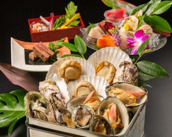 【北海道食材を楽しむ】六根海鮮アワビ付ガンガン宴席全7品11,000円⇒10,000円120分飲み放題付き