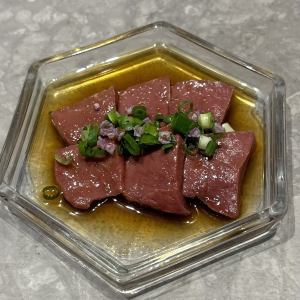 Domestic beef heart sashimi