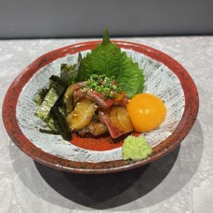 らんぼの胡麻カンパチ 卵黄添え