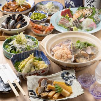 ５月～アワビと鮮魚３種造り・桜鯛あらと真子の酒蒸しメバルと大根の煮付け等☆季節コース！