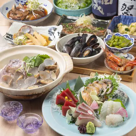 12月24・25日限定！定番コース!名物酒蒸し・レア肝を使用した90分飲み放題付き