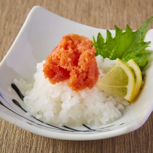 Raw cod roe grated