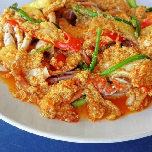 カニのカレー炒め