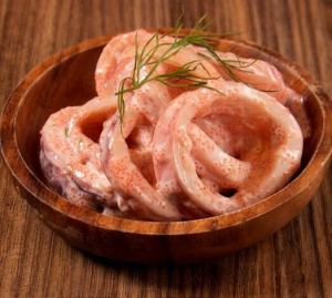 Squid and cod roe with mayonnaise