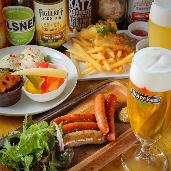 【各種ご宴会◎】全7品2Hビール込み飲放題付◇5000円（税込）