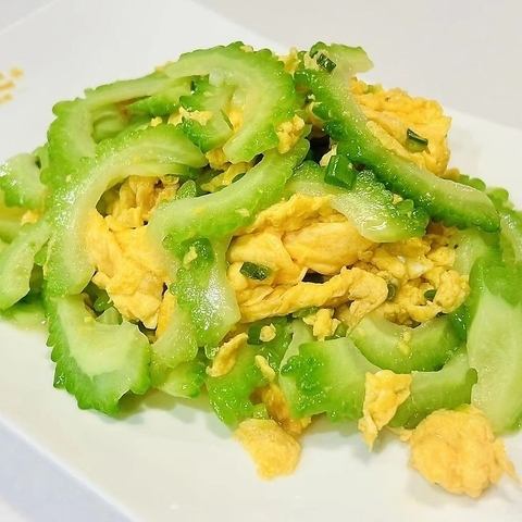 Fried bitter gourd and egg