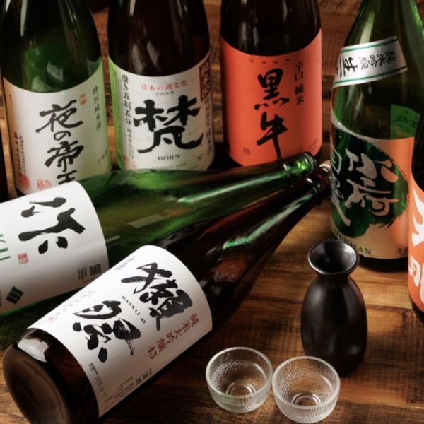 産直鮮魚の魚串や隠し酒を含む18種の日本酒