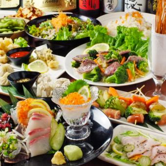 【7・8月】【雅】コース11品+個室+生ビール含む200種超2H飲放付【5890⇒4890円(税抜)】鍋なし