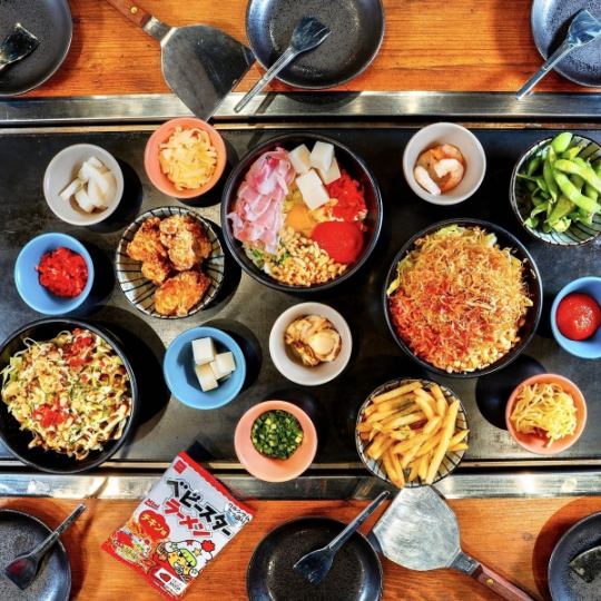 ぴんぞろもんじゃ・お好み焼き食べ放題3,000円コース