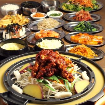 [Very Satisfying] 2-hour all-you-can-drink course where you can enjoy 11 dishes of super spicy chuk misam gyeopsal 3,850 yen (tax included)