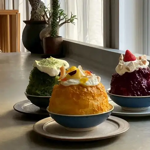 Shaved ice produced by a pastry chef