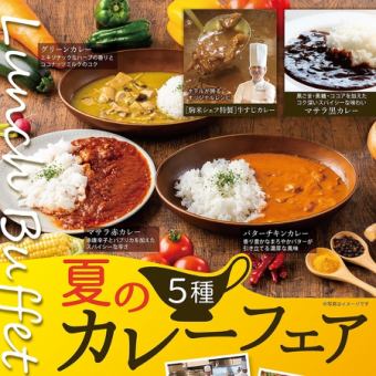 【土日祝】6月7日～7月27日！期間限定『夏の5種カレーフェア』開催！★ランチバイキング９０分制